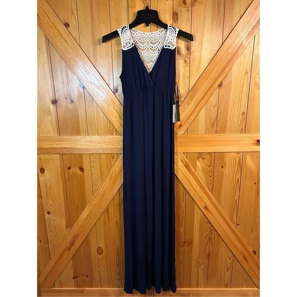 Felicity & Coco Crochet Back Jersey Maxi Dress Size XS nwt (4340) - Picture 2 of 9